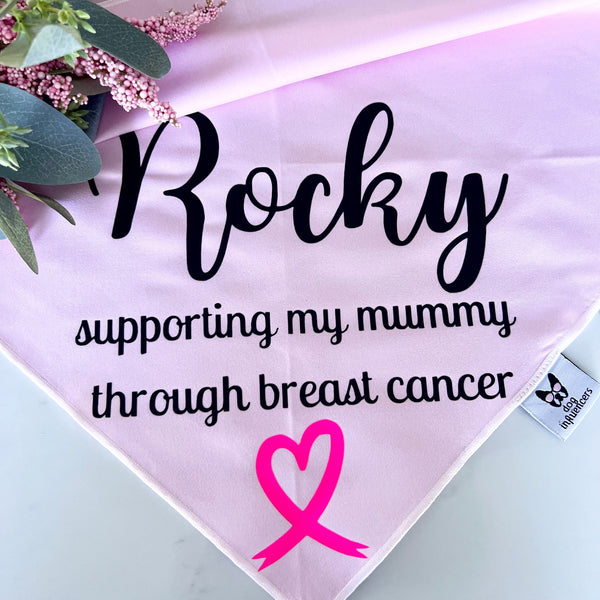 Cancer Dog Bandana - Cancer Support Dog Bandana - Customisable Dog Name