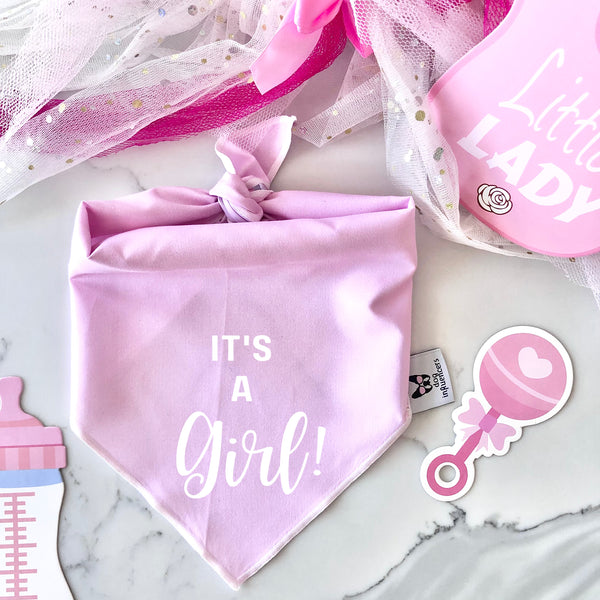 Gender Reveal Dog Bandana - It's a Girl