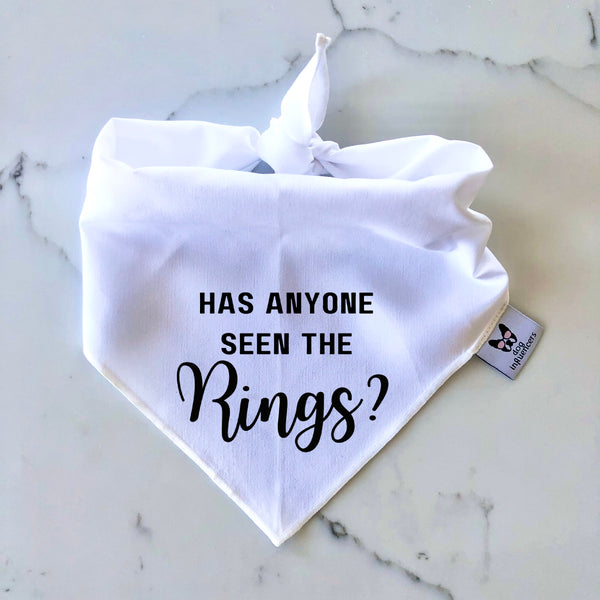 Wedding Dog Bandana, "Has anyone seen the Rings?", Dog Ring Bearer Outfit