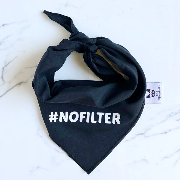 " #NoFilter" Black Dog Bandana - Dog Influencers