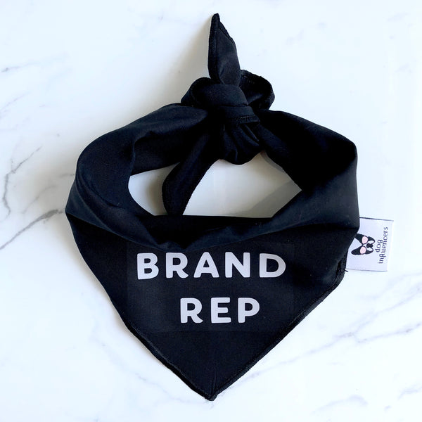 "Brand Rep" Black Dog Bandana - Dog Influencers