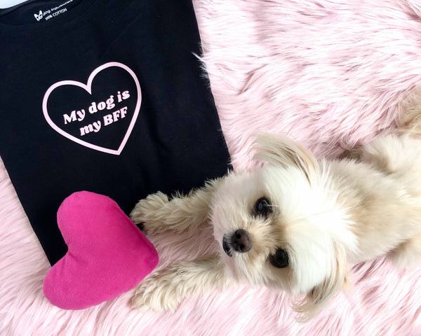 "My dog is my BFF" Black T-Shirt - Dog Influencers