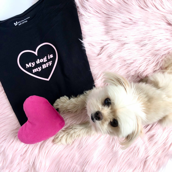 "My dog is my BFF" Black T-Shirt - Dog Influencers