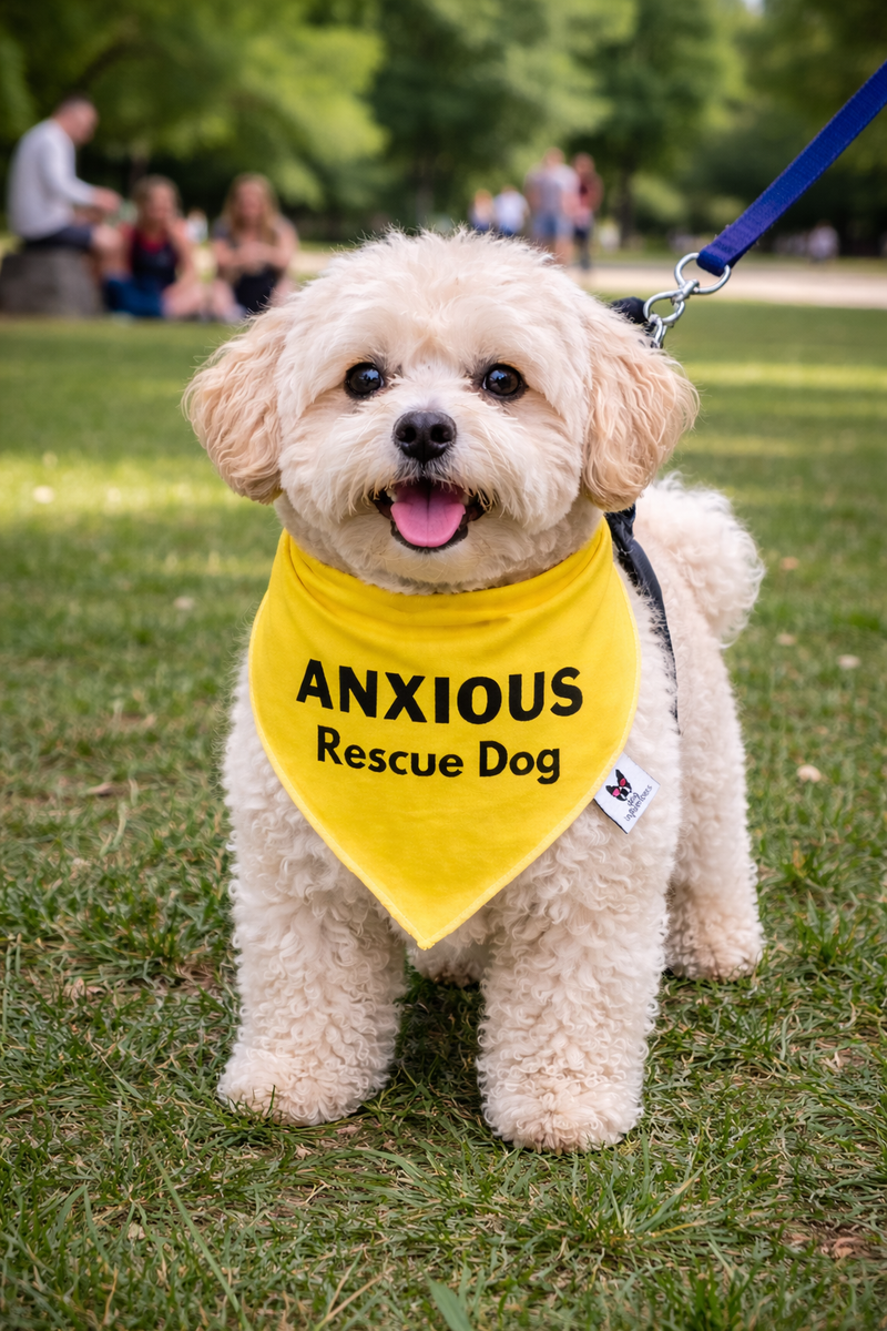 Warning Dog Bandana, Anxious Rescue Dog