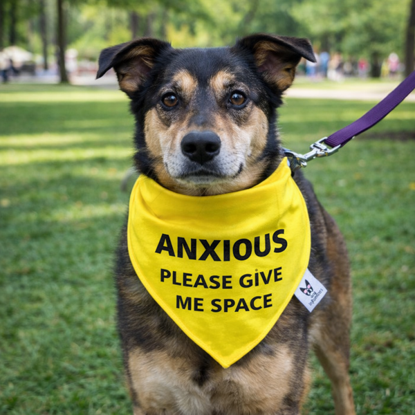 Warning Dog Bandana, Anxious Give Me Space, Nervous, Reactive Dogs