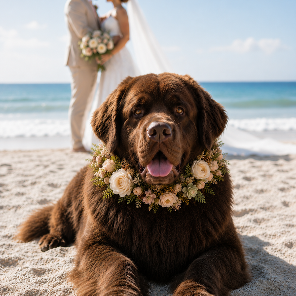 Wedding Dog Flower Collar, Photoshoot, 45-50cm, for Medium and Large Dogs