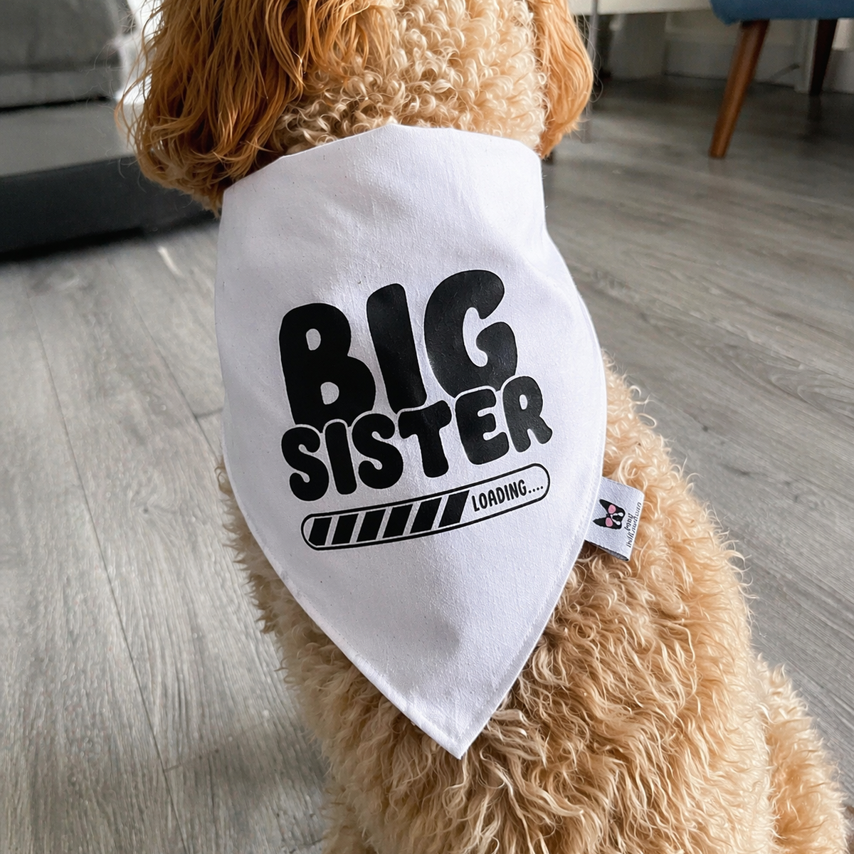 Big Sister Loading Dog Bandana – Baby Reveal