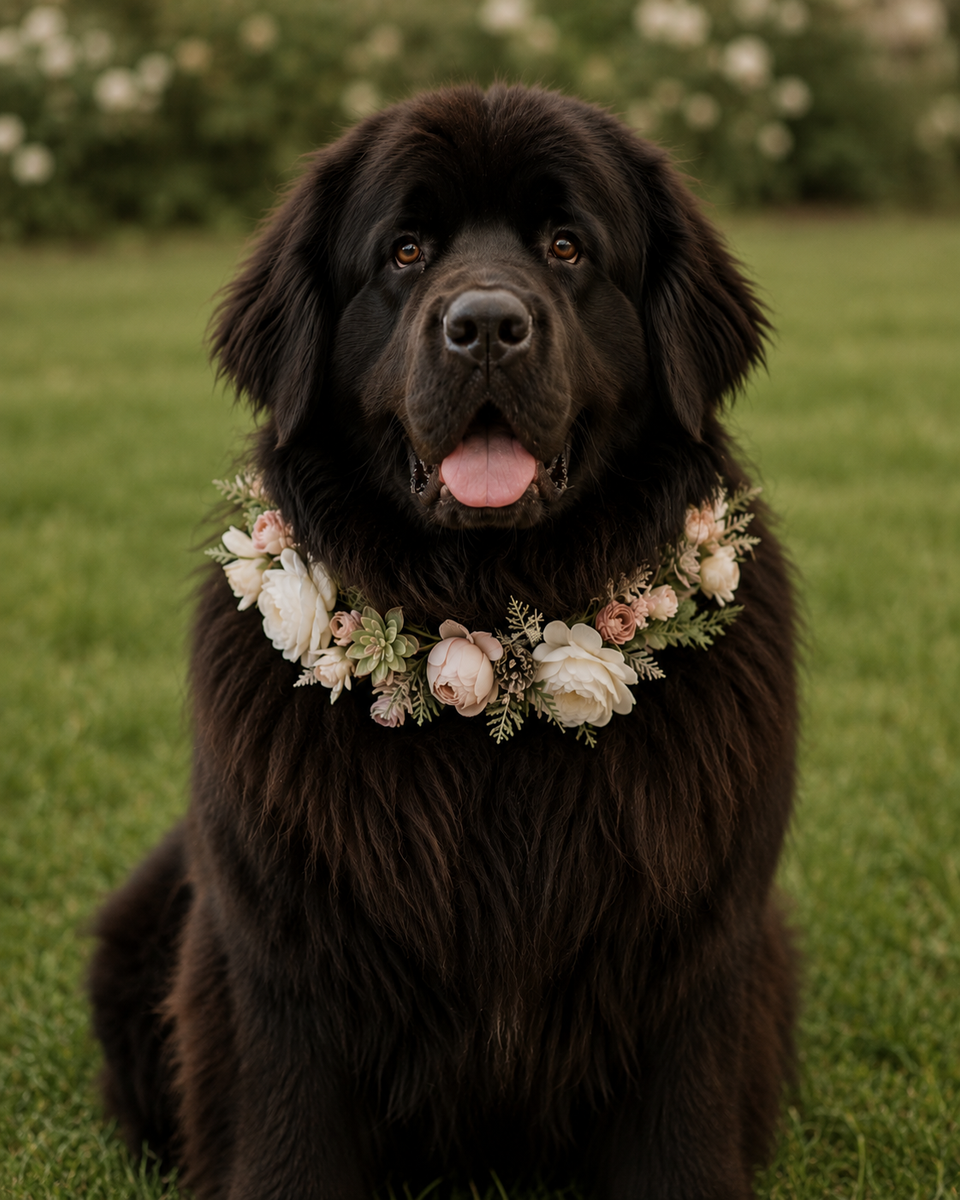 Wedding Dog Flower Collar, Photoshoot, 45-50cm, for Medium and Large Dogs