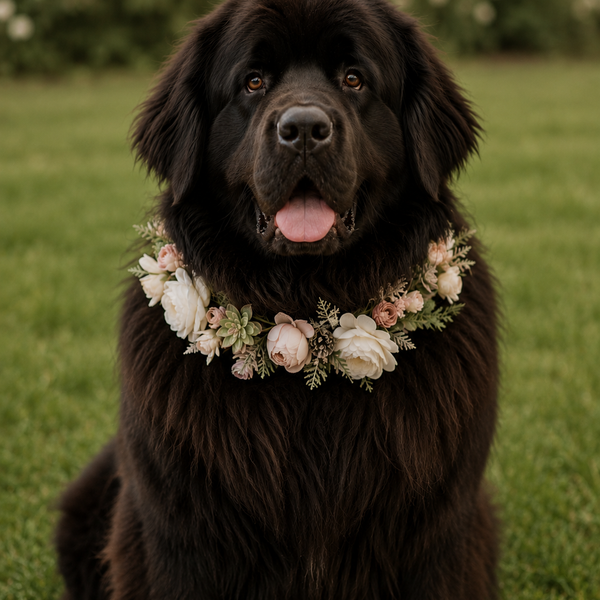 Wedding Dog Flower Collar, Photoshoot, 45-50cm, for Medium and Large Dogs