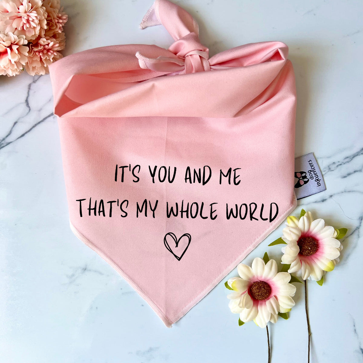 Taylor Swift Dog Bandana - "It's you and me that's my whole world" - Inspired by the song "Miss Americana & the Heartbreak Prince"