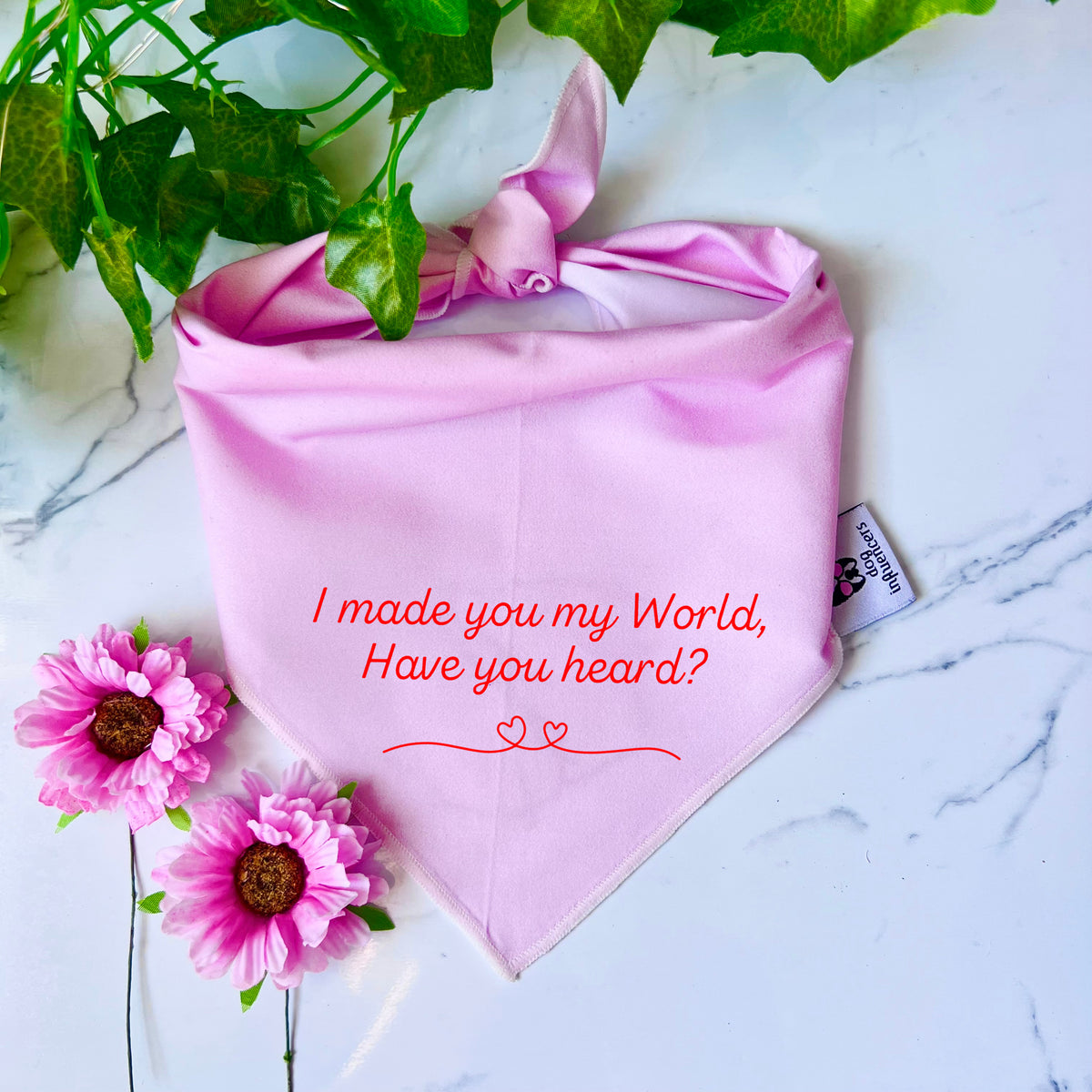 Taylor Swift Dog Bandana - "I made you my world have you heard?" - Inspired by the song "Bejeweled" - Gift for a fan Dog Mum