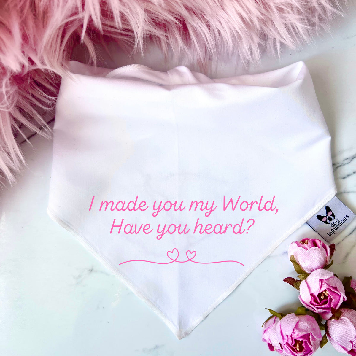 Taylor Swift Dog Bandana - "I made you my world have you heard?" - Inspired by the song "Bejeweled" - Gift for a fan Dog Mum