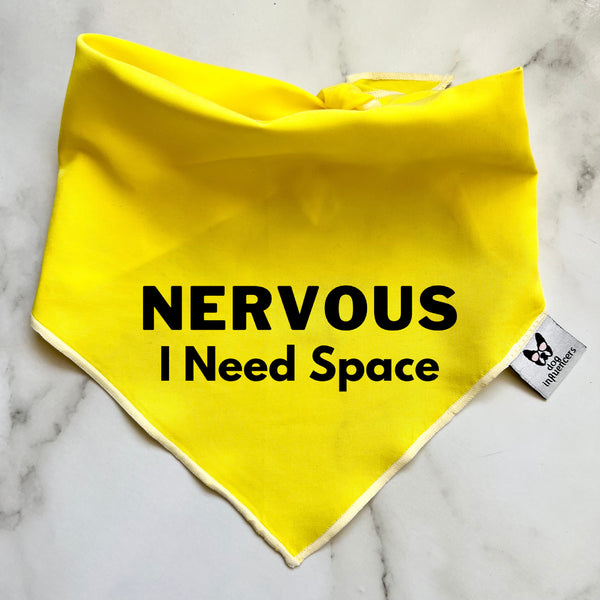 Warning Dog Bandana, Nervous I Need Space
