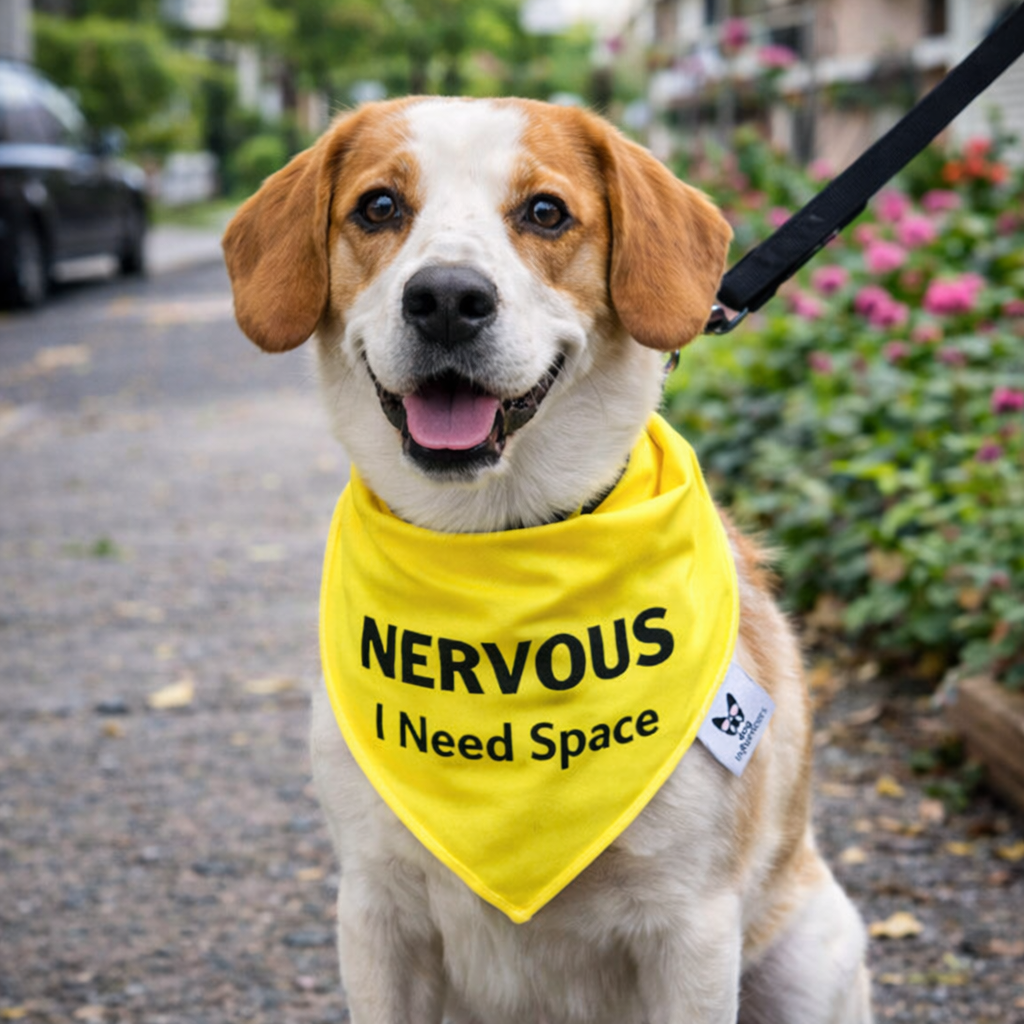 Warning Dog Bandana, Nervous I Need Space