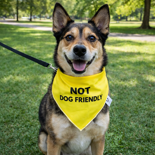 Warning Dog Bandana, NOT Dog Friendly