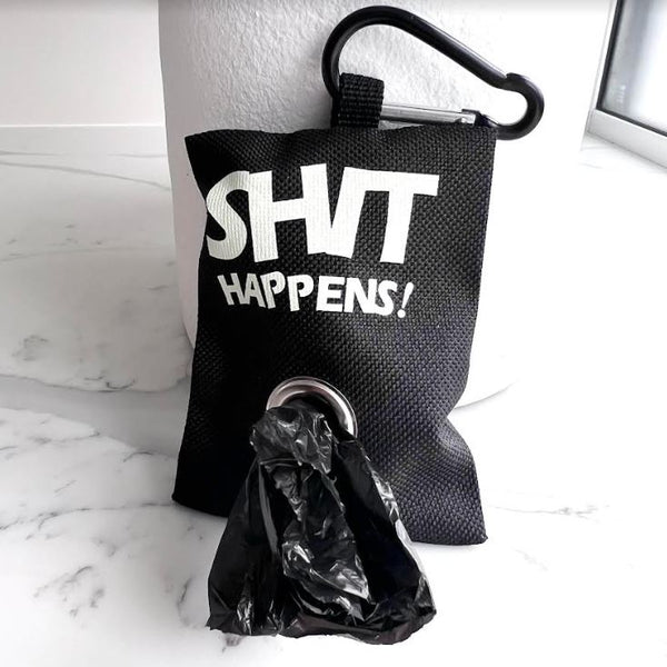 "Shit happens!" Poo Bag - Black