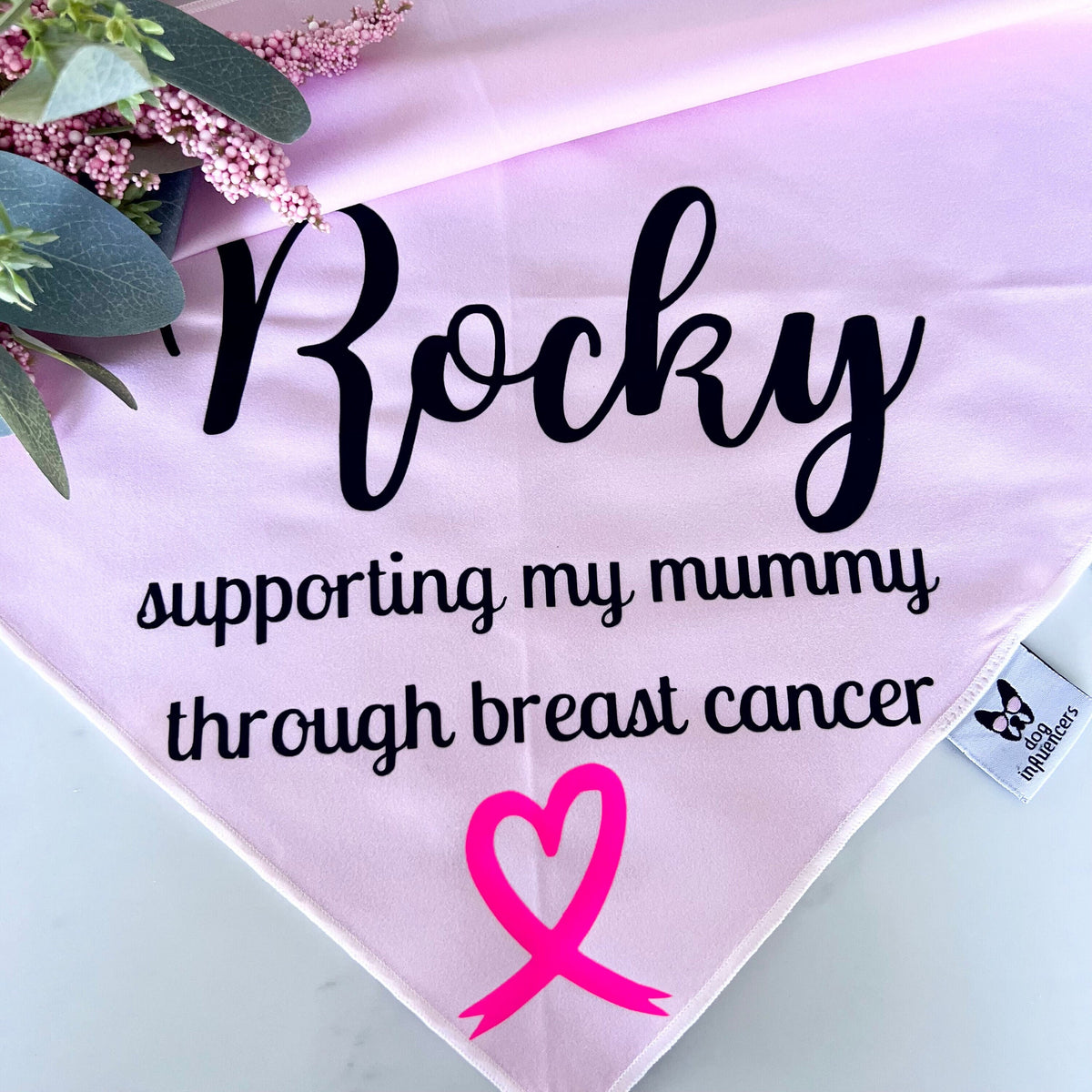 Cancer Dog Bandana - Cancer Support Dog Bandana - Customisable Dog Name