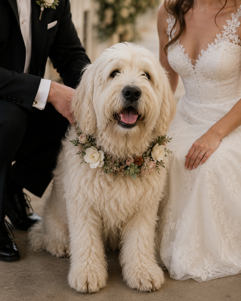 Wedding Dog Flower Collar, Photoshoot, 45-50cm, for Medium and Large Dogs