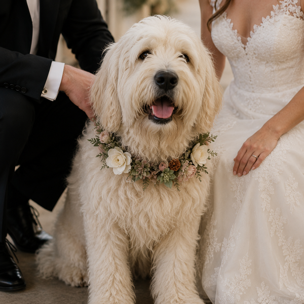 Wedding Dog Flower Collar, Photoshoot, 45-50cm, for Medium and Large Dogs