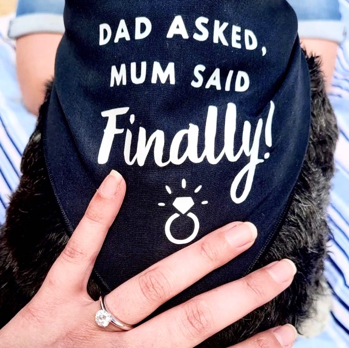 Dog Bandana - Engagement announcement - Dad Asked Mum Said Finally