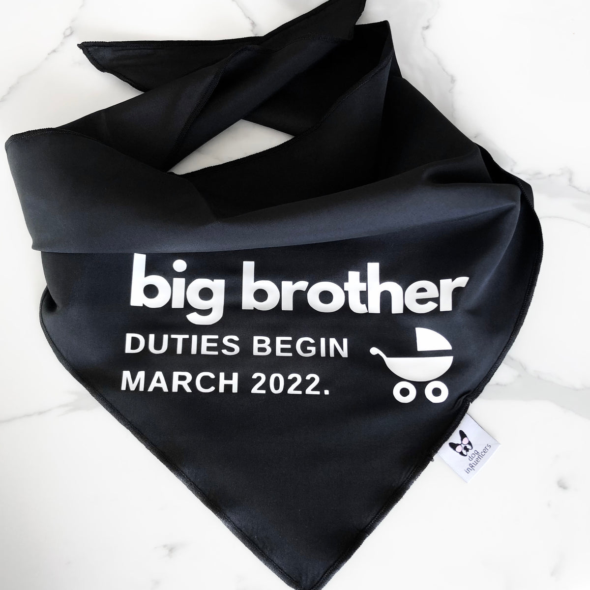 Pregnancy Announcement Dog Bandana - Customisable Due Date - Big Brother