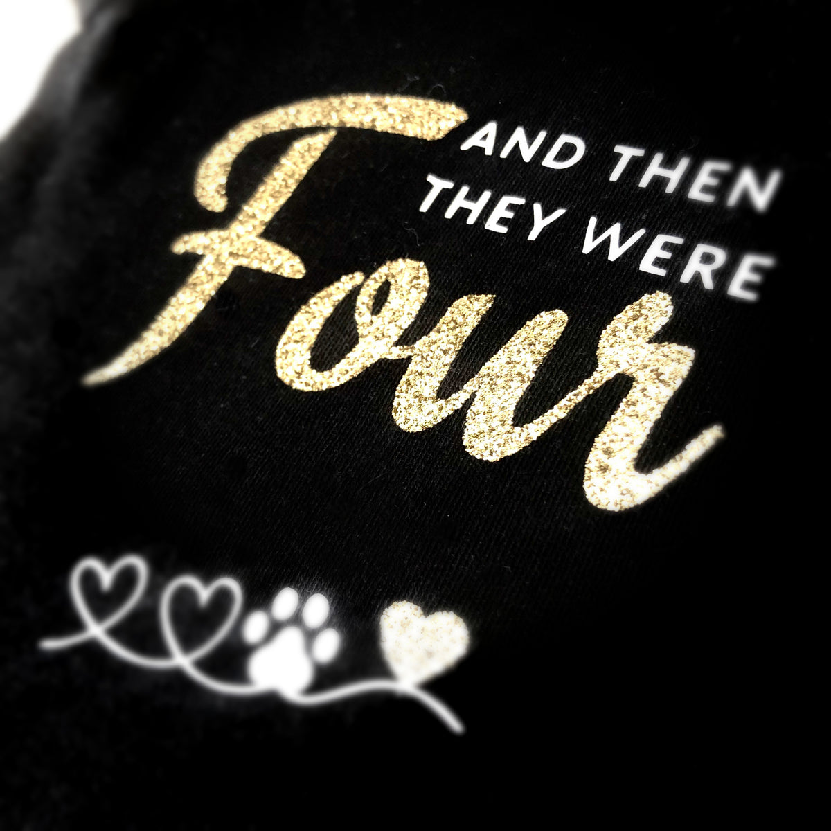 Matching Baby Onesie and Dog Bandana Pregnancy Announcement -  And then they were 4 - Big Sister