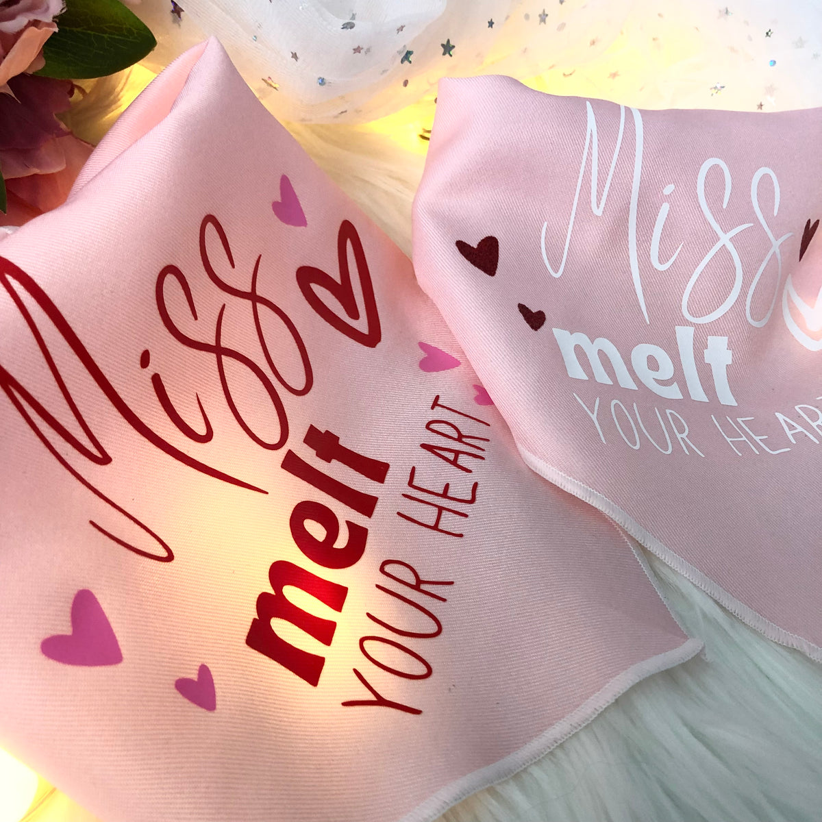 Valentine Dog Bandana, Miss Melt Your Heart, Dog Gift, Cute Bandana for Female Pet