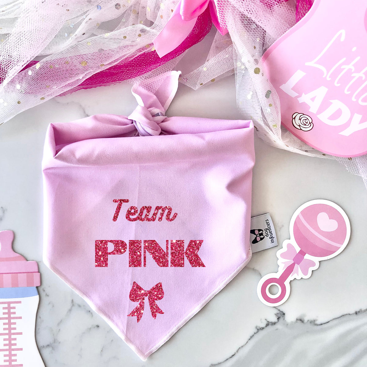 Gender Reveal Dog Bandana - Team Pink