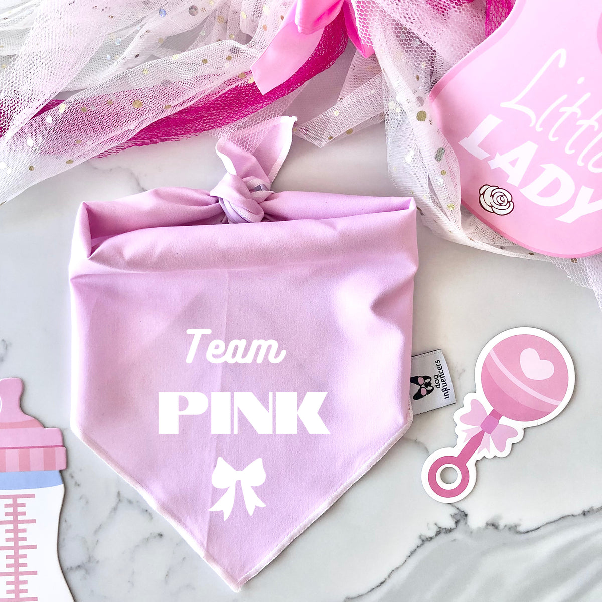 Gender Reveal Dog Bandana - Team Pink