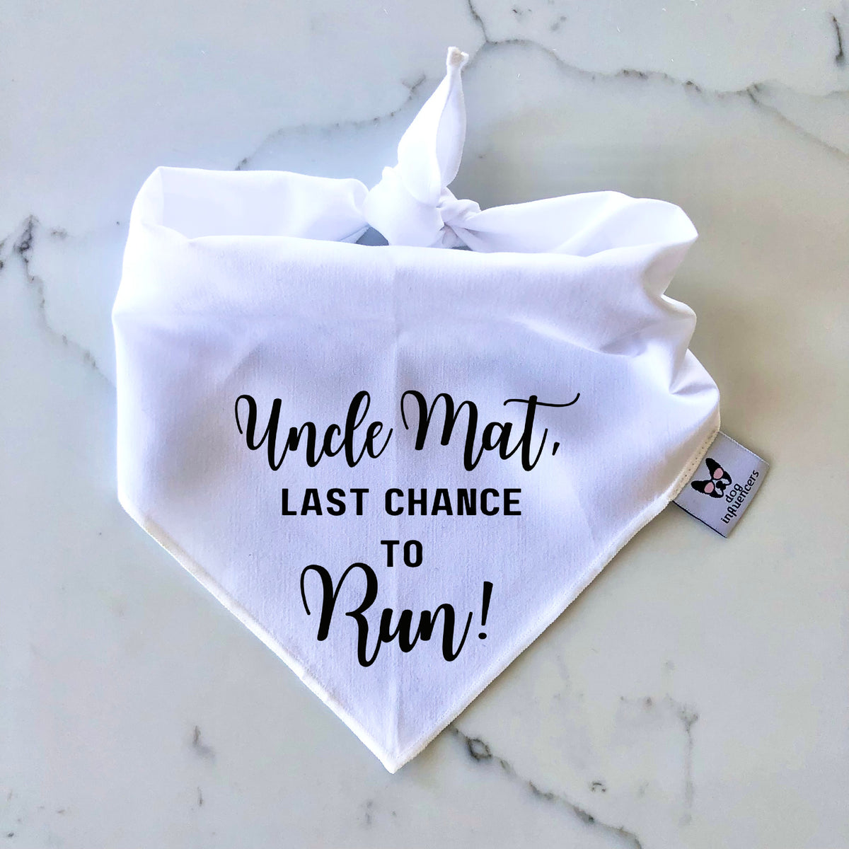 Wedding Dog Bandana, "Last chance to run", Dog Best Man Outfit, Personalised name