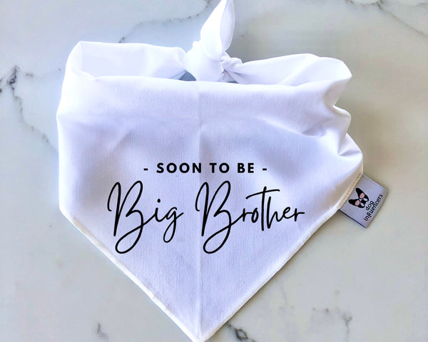 Soon to be big brother dog bandana pregnancy announcement