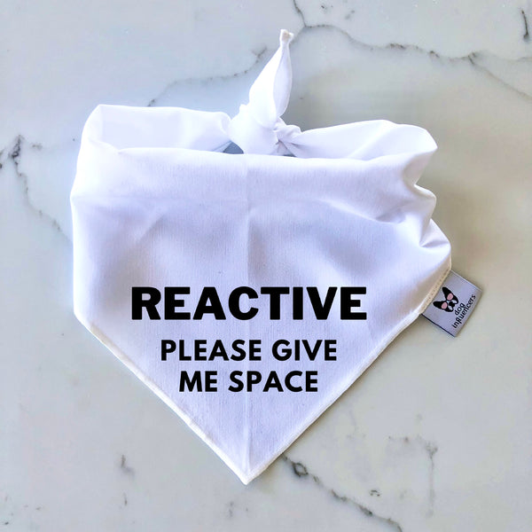 Warning Dog Bandana, Reactive Give Me Space, Nervous, Anxious Dogs
