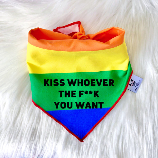 LGBTQ Pride Dog Bandana - Kiss whoever the f**k you want