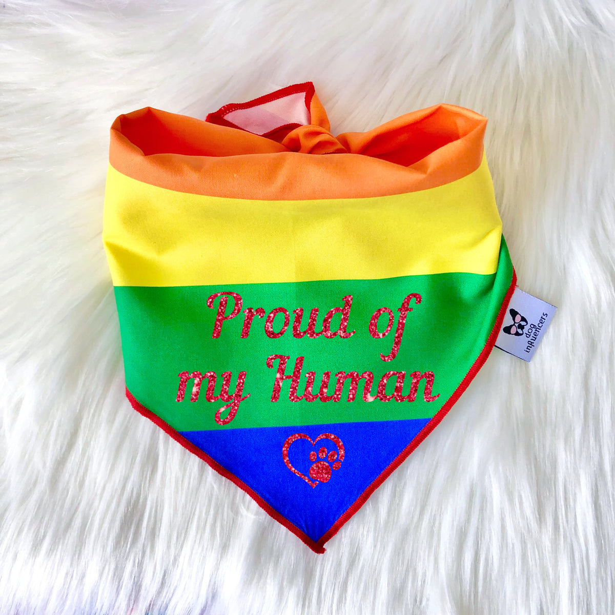 LGBTQ Pride Dog Bandana - Proud of my Human