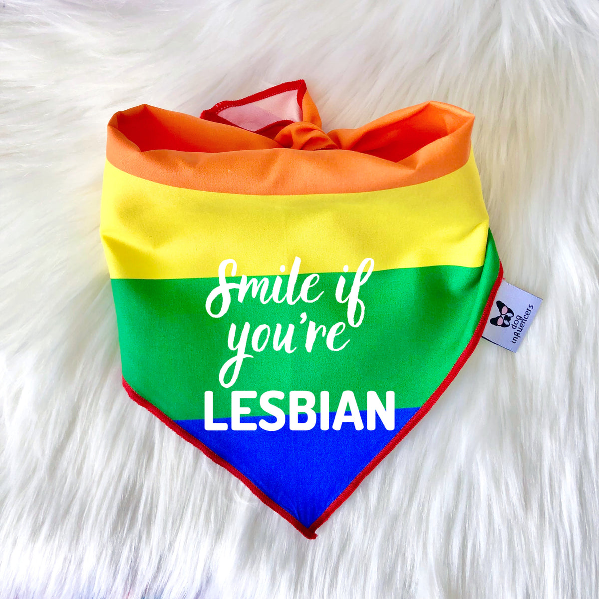 LGBTQ Pride Dog Bandana - Smile if you're Lesbian