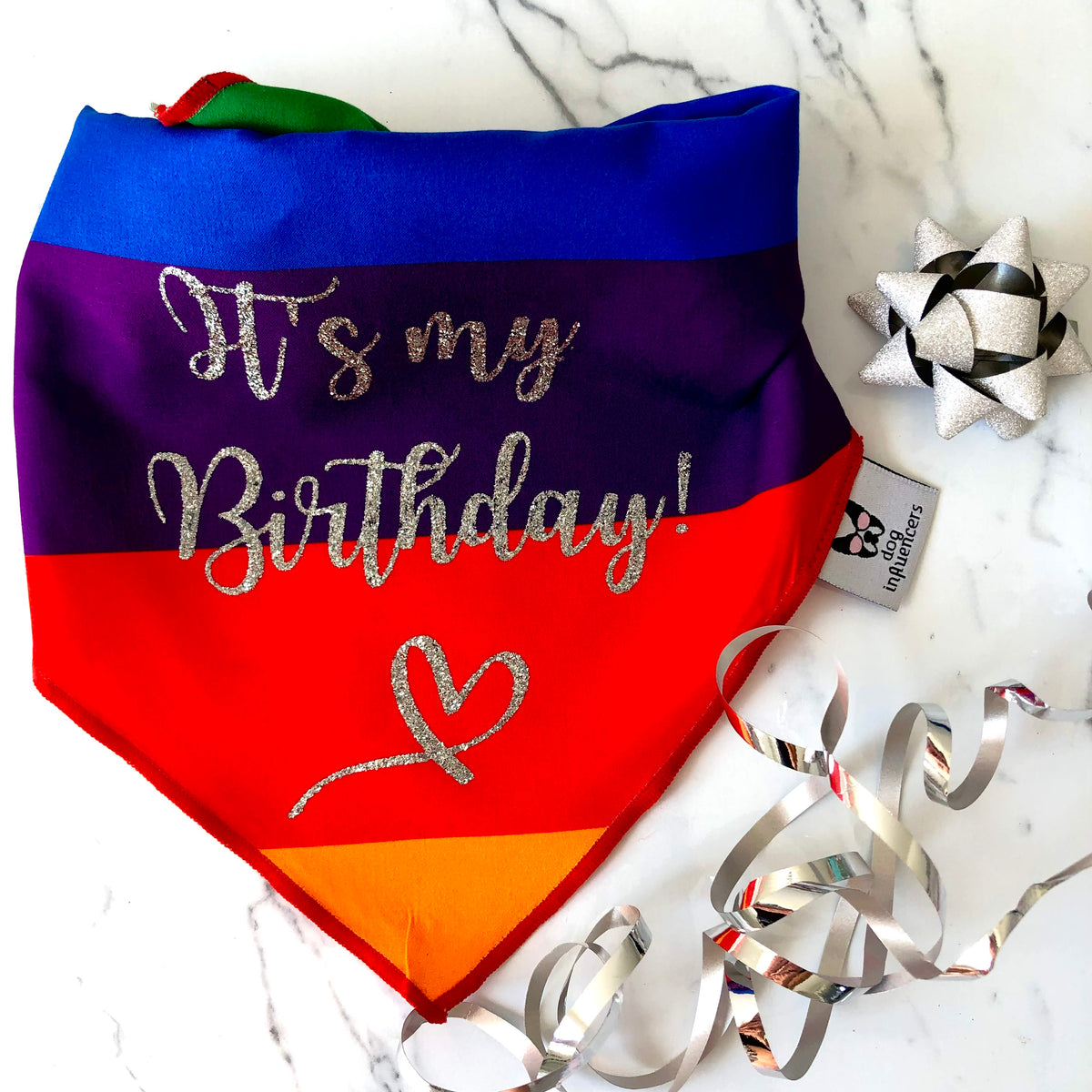 Birthday Dog Bandana, "It's My Birthday", Birthday Party Dog Bandana, Rainbow