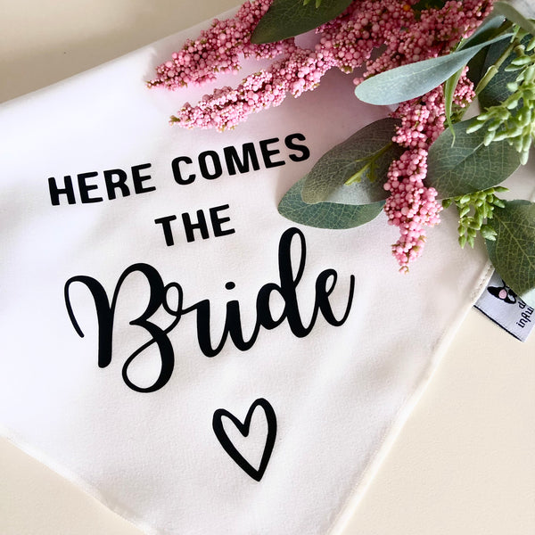 Wedding Dog Bandana, Here comes the Bride, Dog Ring Bearer Outfit