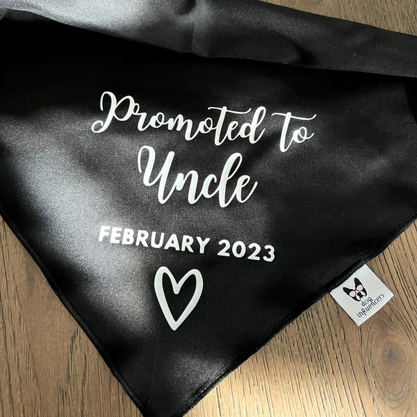 Dog Bandana - "Promoted to Uncle" - Pregnancy Announcement