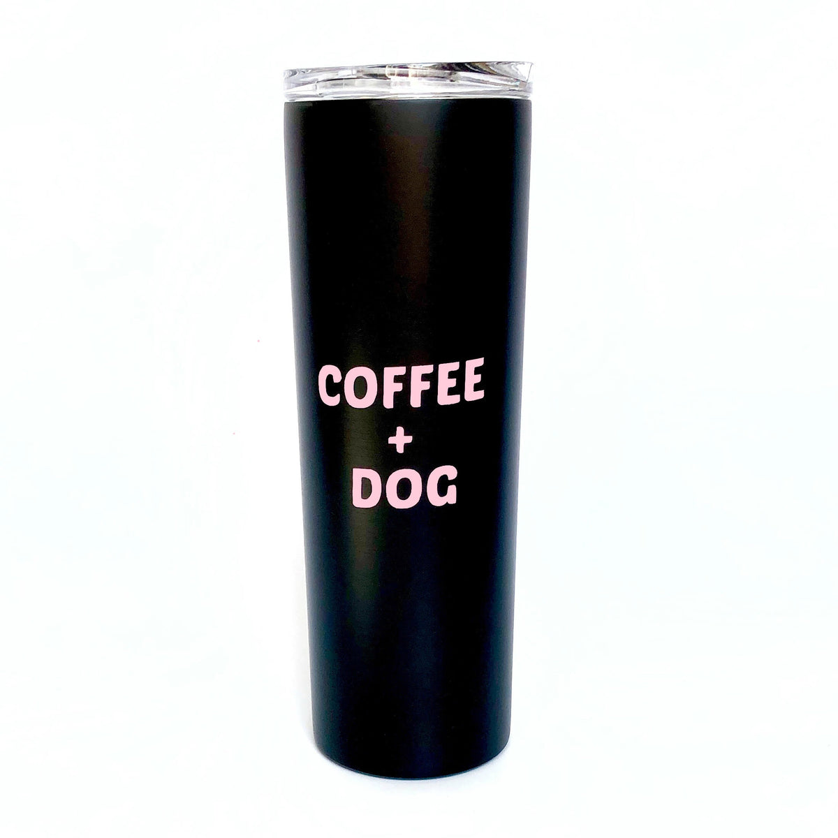 "Coffee + Dog" Black Stainless Steel Skinny Tumbler - Dog Influencers
