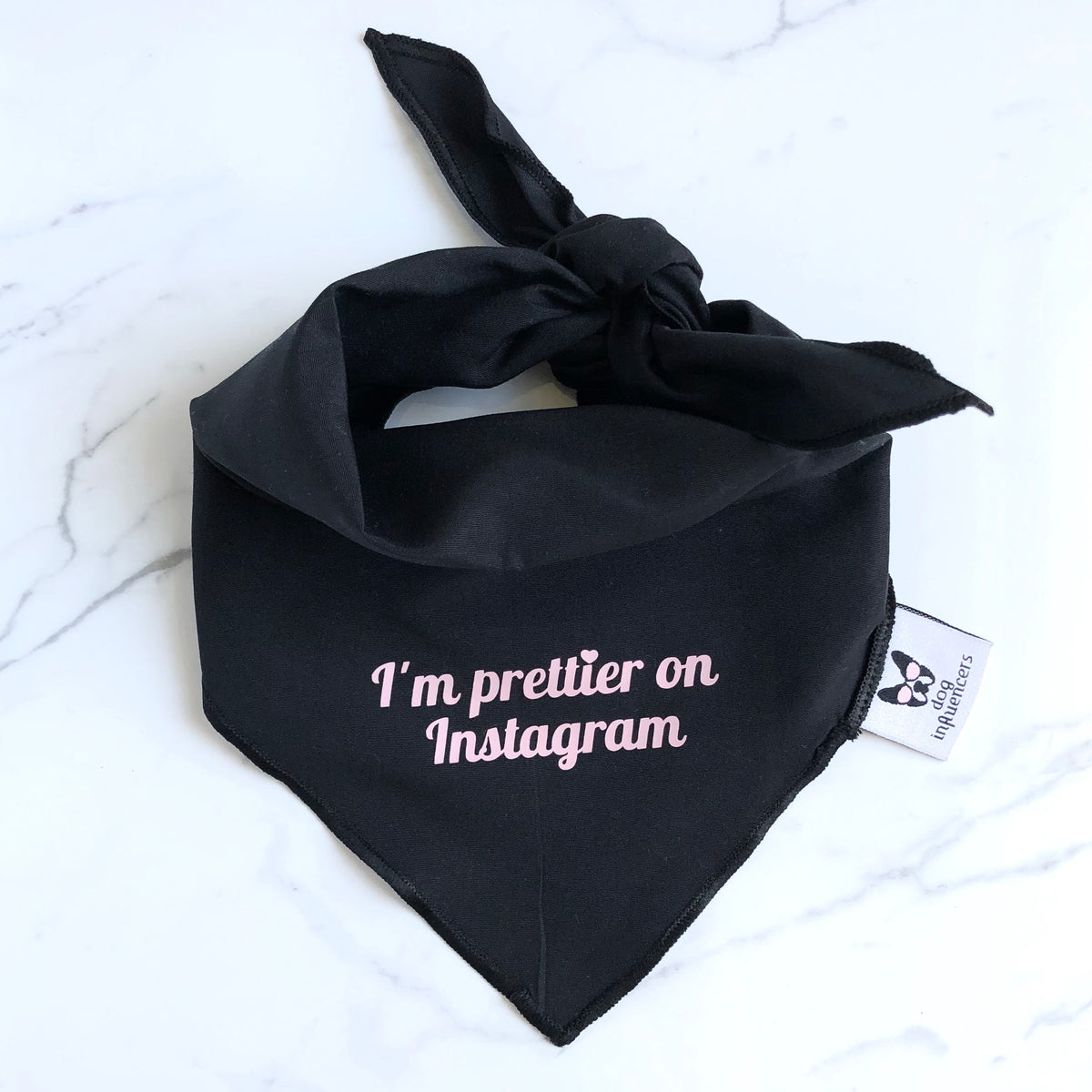 "I'm prettier on Instagram" Black Dog Bandana - Dog Influencers