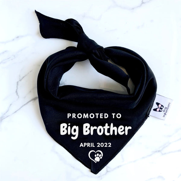 Pregnancy Announcement Dog Bandana - Customisable Due Date - Big Brother