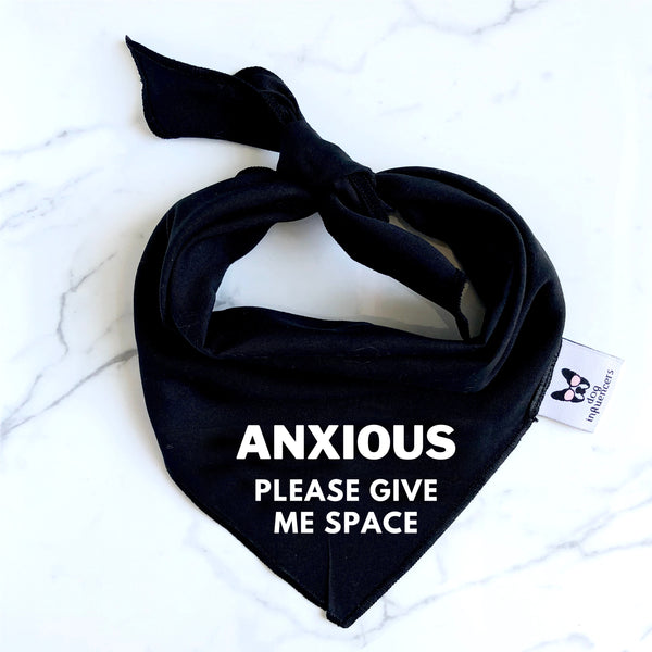 Warning Dog Bandana, Anxious Give Me Space, Nervous, Reactive Dogs