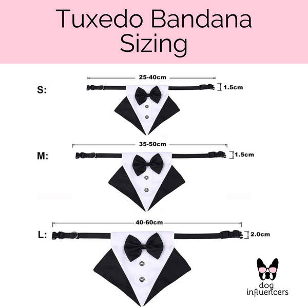 Dog Tuxedo Bandana  - Wedding, Formal Event & Special Occasion