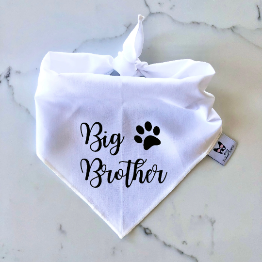 Dog Bandana - "Big Brother" with paw - Pregnancy or Birth Announcement