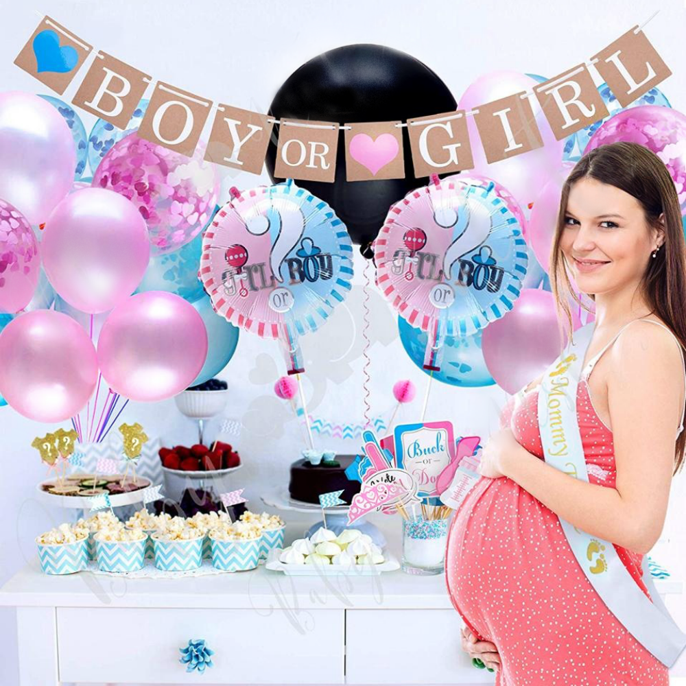 Gender Reveal Decorations Party Kit -120 pieces for 24 Guests