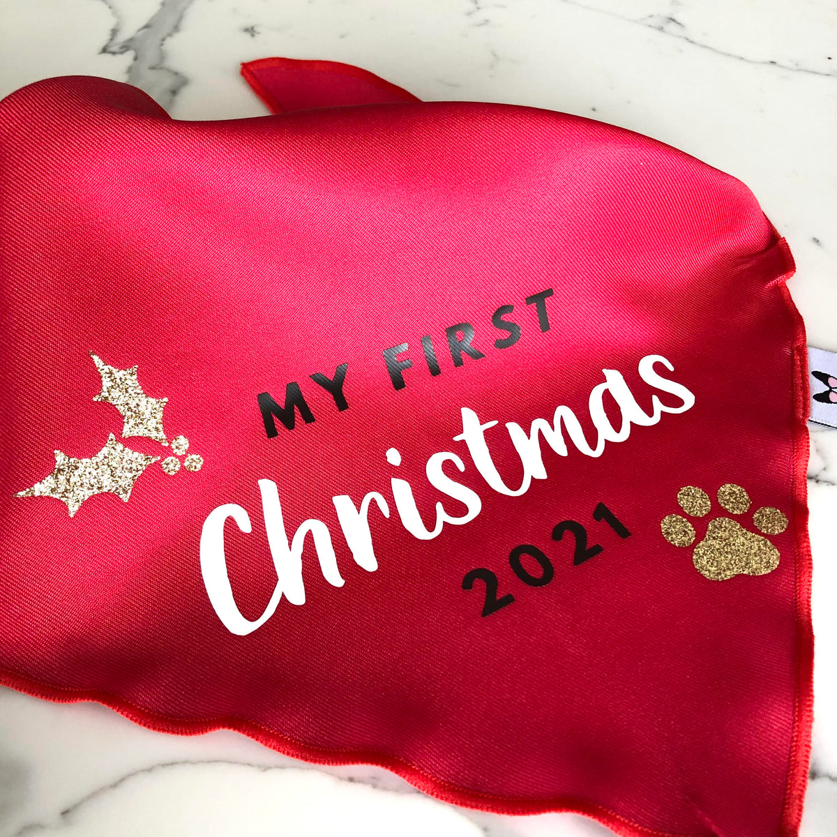 Christmas Dog Bandana - My First Christmas - Red Puppy Bandana - All Sizes
