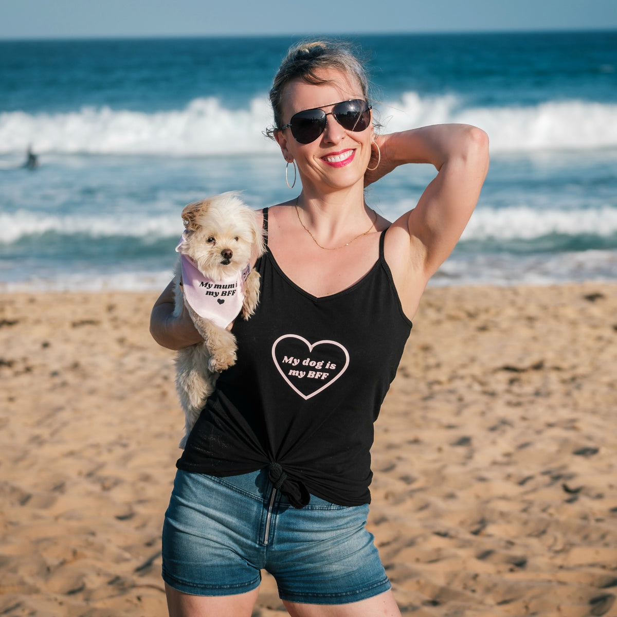 "My mum is my BFF" Pink Dog Bandana - Dog Influencers