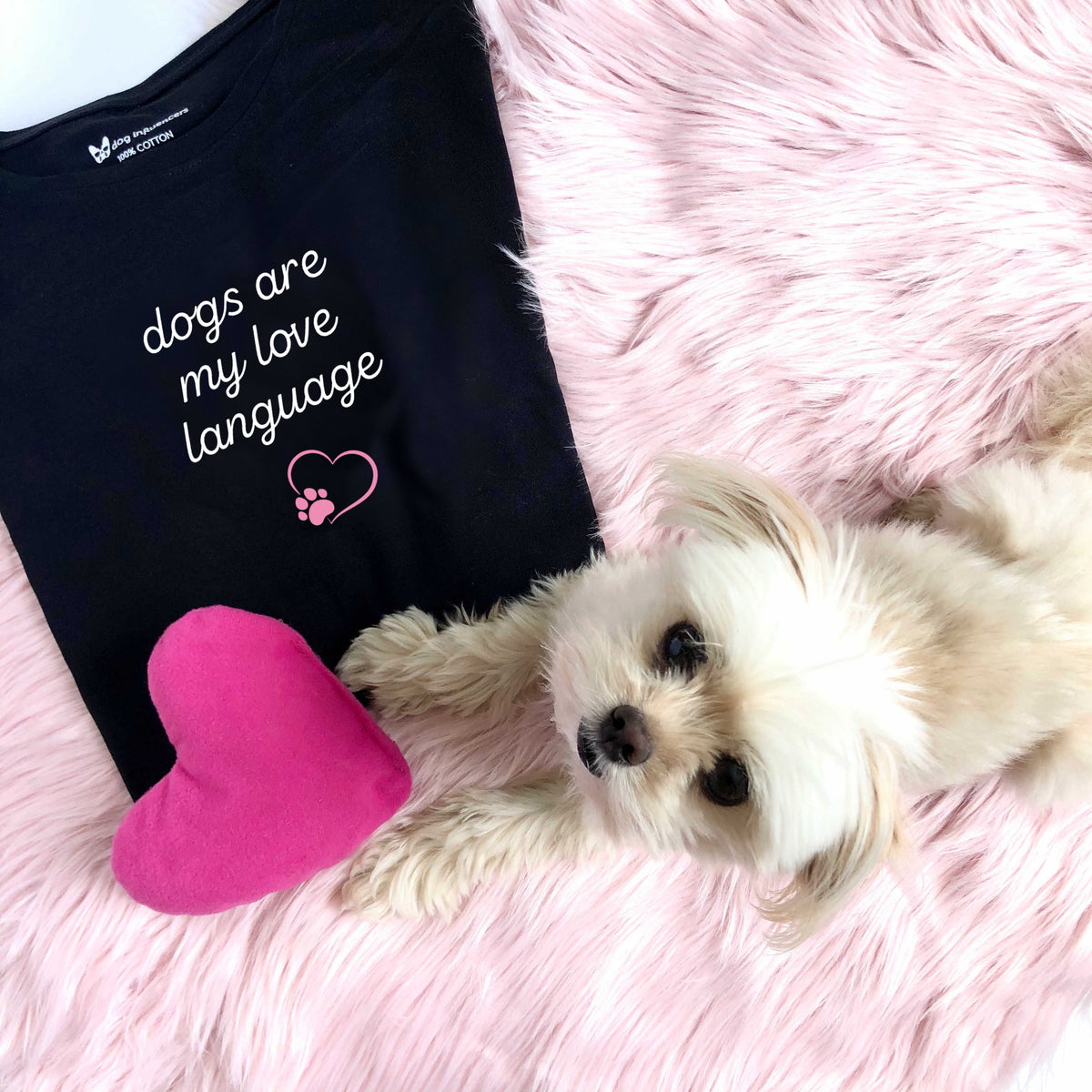 "dogs are my love language" Black T-Shirt