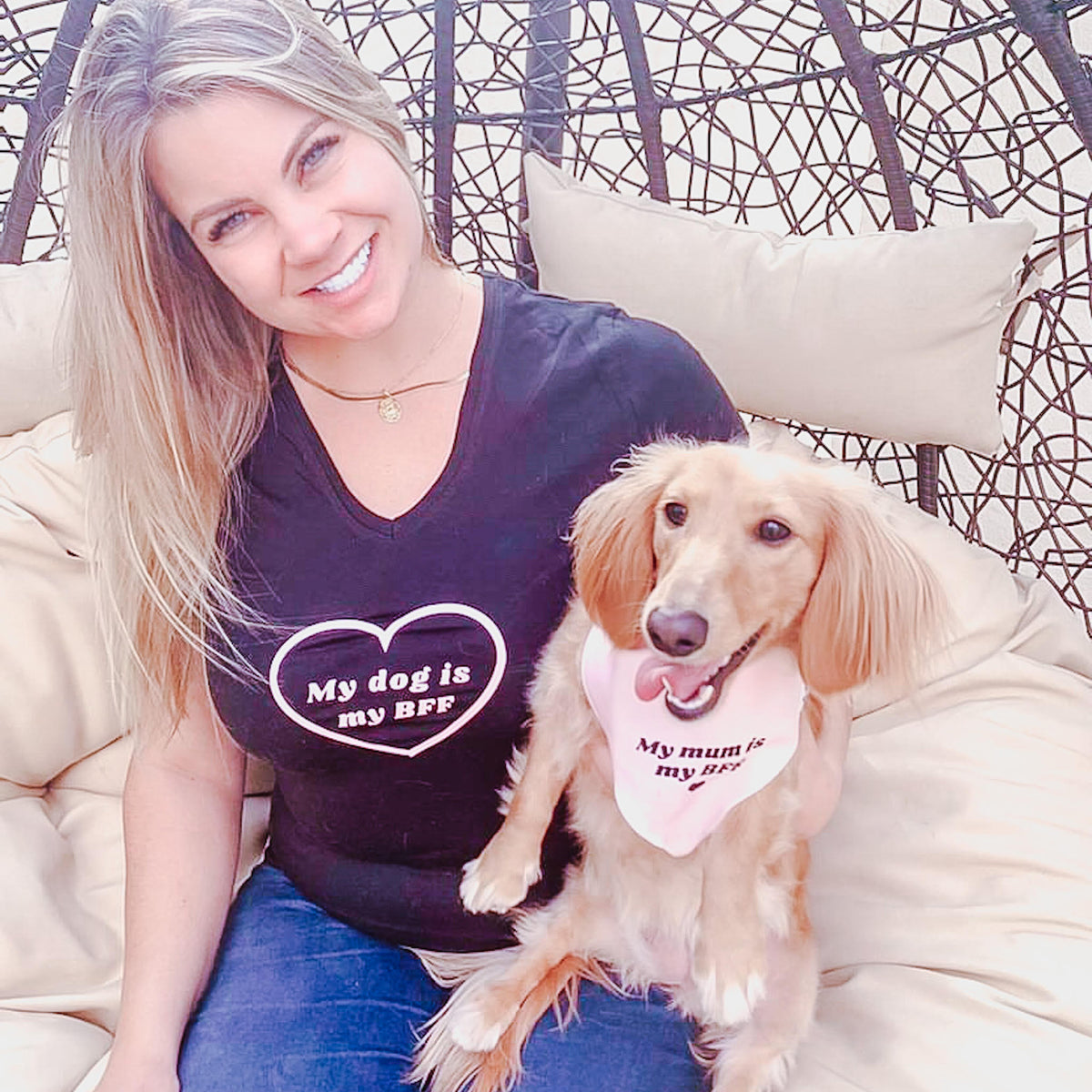 "My mum is my BFF" Pink Dog Bandana